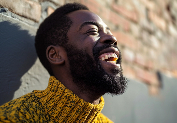 Person feeling joyful